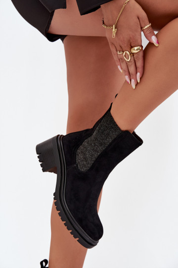Botines de mujer forrados en color negro Zoralia 2