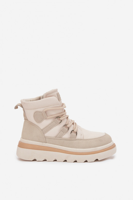 Botas de mujer con una plataforma color marfil Liorae Botas de mujer con una plataforma color marfil Liorae