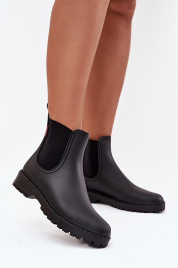 Bajo Botas de goma Femenino mate de color negro Birella 2