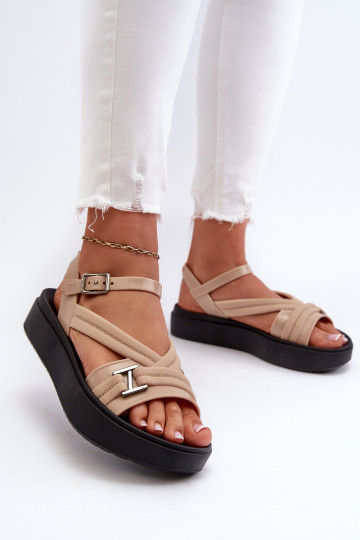 Fragante Sandalias de mujer con una plataforma ZAXY LL285063 beige