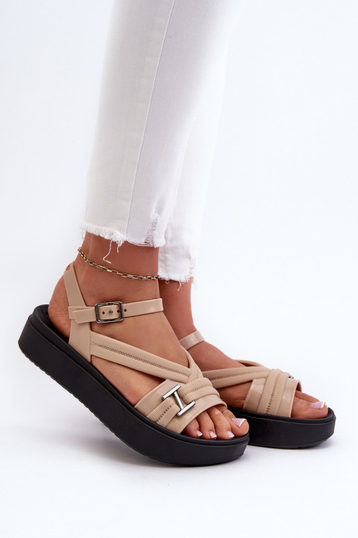 Fragante Sandalias de mujer con una plataforma ZAXY LL285063 beige