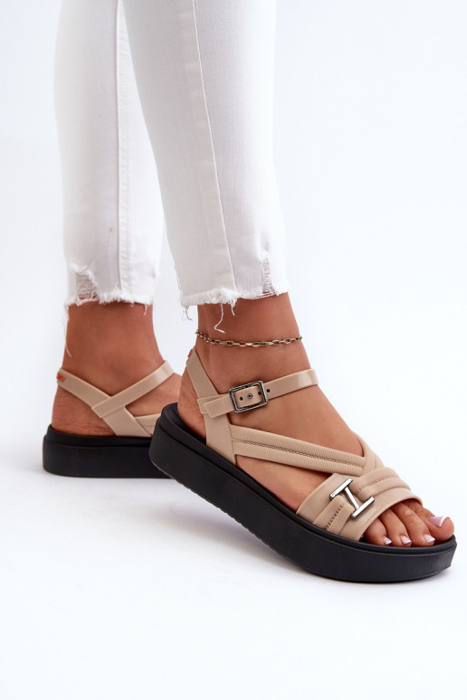 Fragante Sandalias de mujer con una plataforma ZAXY LL285063 beige