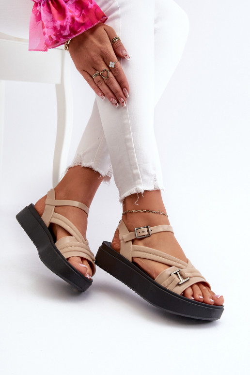 Fragante Sandalias de mujer con una plataforma ZAXY LL285063 beige