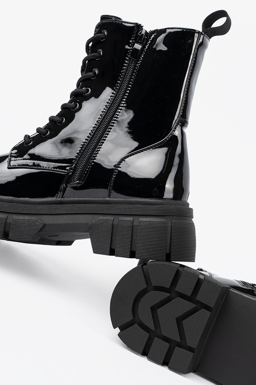 de color negro lacado botas altas de montar na masyAnej podeszAie de color negro lacado botas altas de montar na masyAnej podeszAie