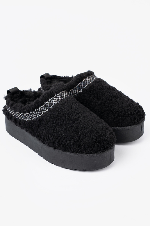 zapatos a'la Botas de nieve A de color negrom kolorze z ozdobnym haftem