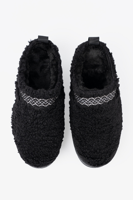 zapatos a'la Botas de nieve A de color negrom kolorze z ozdobnym haftem