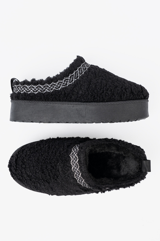 zapatos a'la Botas de nieve A de color negrom kolorze z ozdobnym haftem