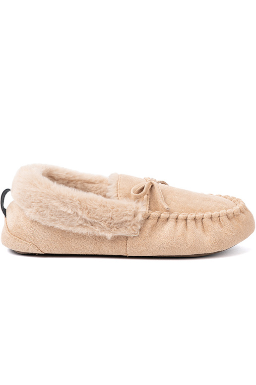 cálido beige kapcie typu mocasines con un arco
