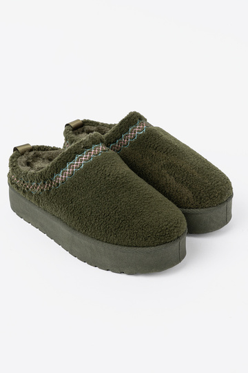 de color caqui, miękkie zapatos a'la Botas de nieve bez pięty