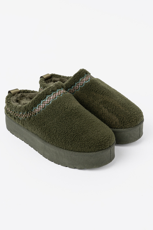 de color caqui, miękkie zapatos a'la Botas de nieve bez pięty