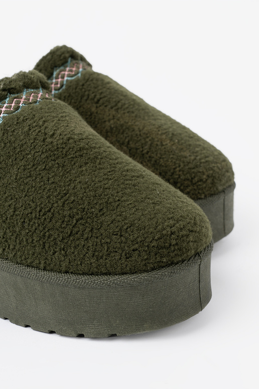 de color caqui, miękkie zapatos a'la Botas de nieve bez pięty