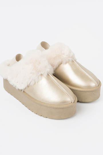 color dorado zapatos a'la Botas de nieve z el color blancom abrigo