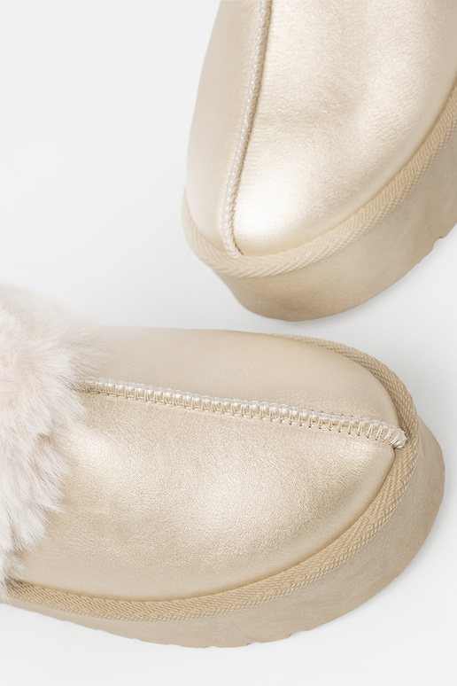 color dorado zapatos a'la Botas de nieve z el color blancom abrigo