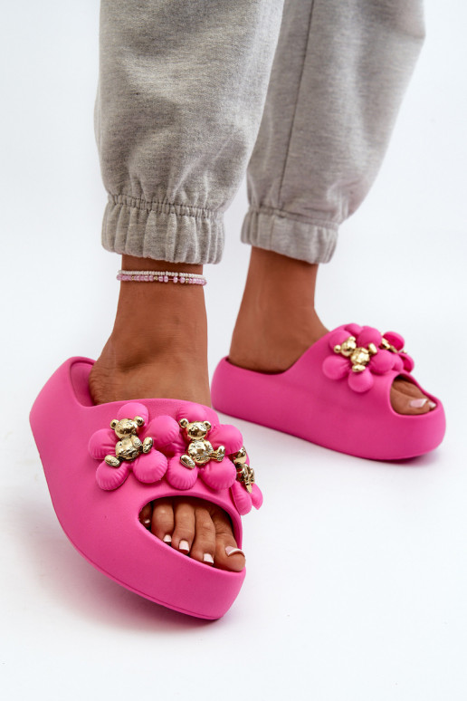 Pantuflas de mujer Pantuflas ligeras con bonitos detalles con suela maciza en rosa Bremavia