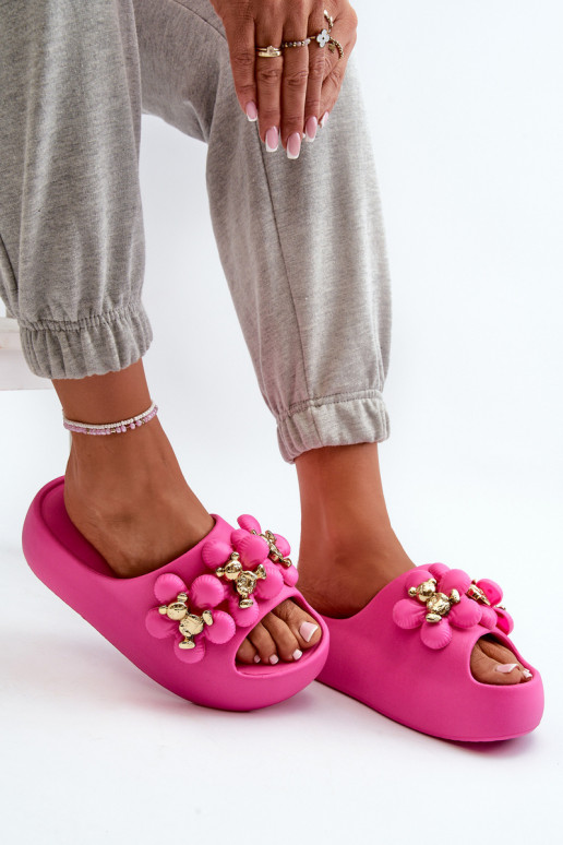 Pantuflas de mujer Pantuflas ligeras con bonitos detalles con suela maciza en rosa Bremavia