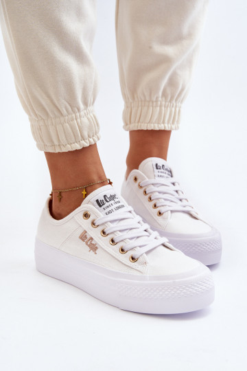 Zapatos blancos de mujer con plataforma Lee Cooper LCW-24-31-2725