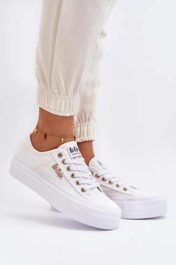 Zapatos blancos de mujer con plataforma Lee Cooper LCW-24-31-2725 2