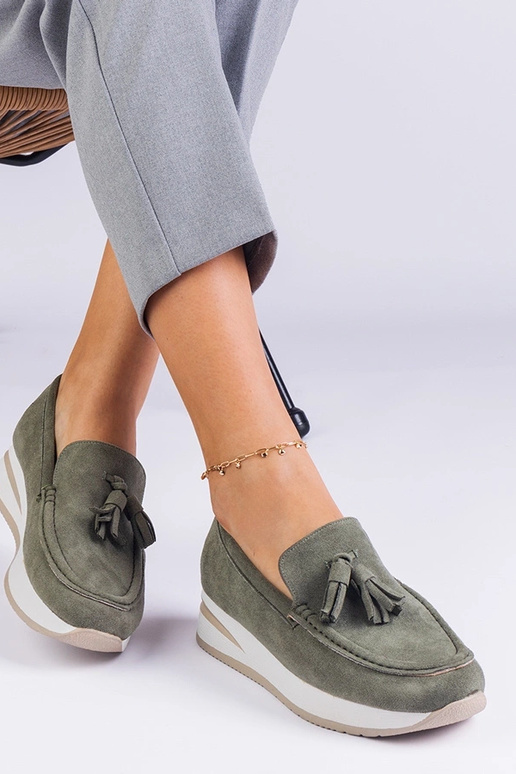 Zapatos de plataforma verdes de mujer...