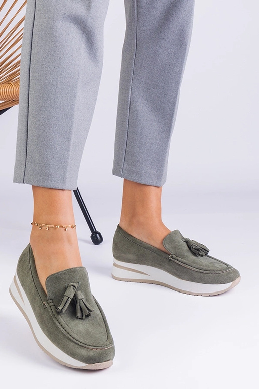 Zapatos de plataforma verdes de mujer...