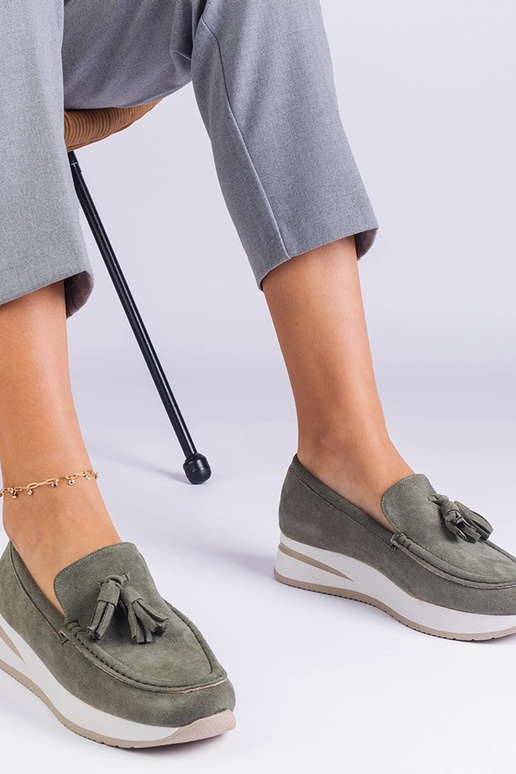 Zapatos de plataforma verdes de mujer...