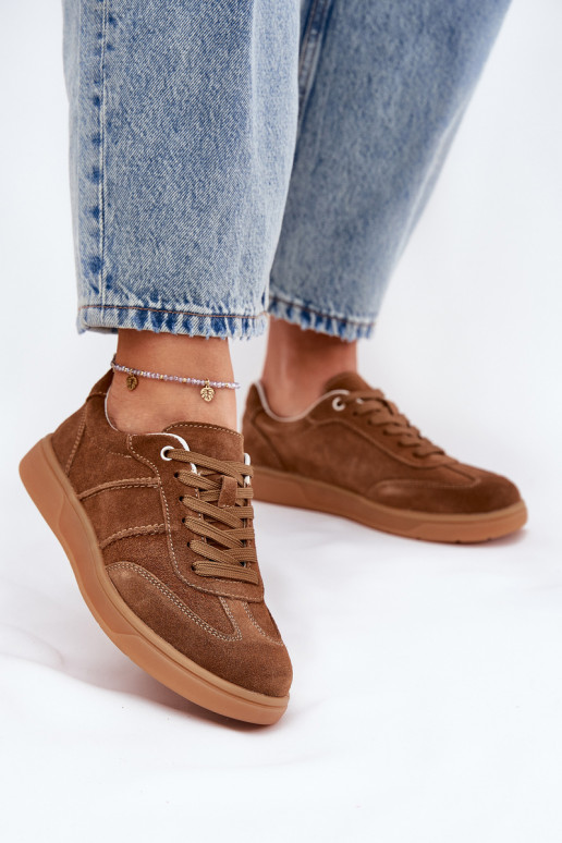 de gamuza Bajo Zapatillas modelo zapatos. Femenino color marrón Paliana