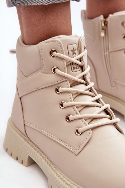 Femenino zapatos con cremalleras calentamiento beige Gremiva