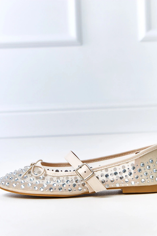 Bailarinas de malla beige con...