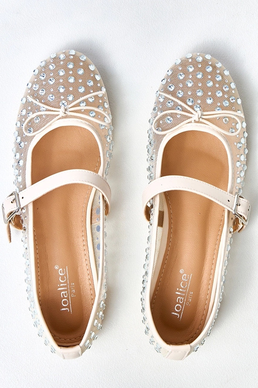 Bailarinas de malla beige con...