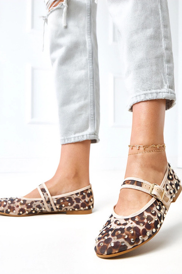 Bailarinas de malla con estampado de leopardo y cristales Malmo 2