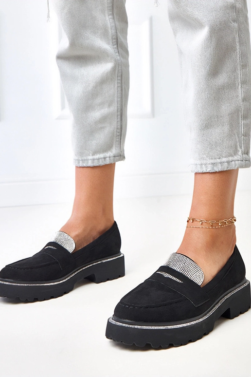 Mocasines negros de ante sintético...