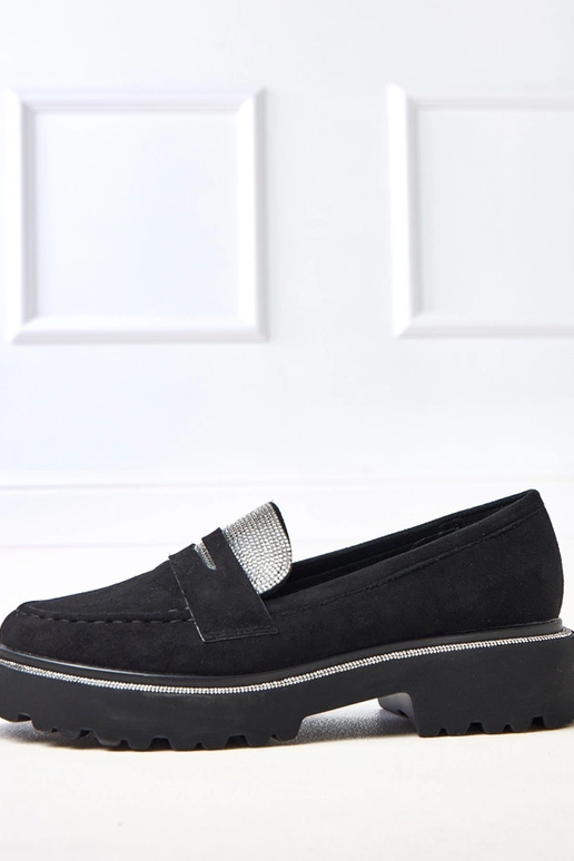 Mocasines negros de ante sintético...