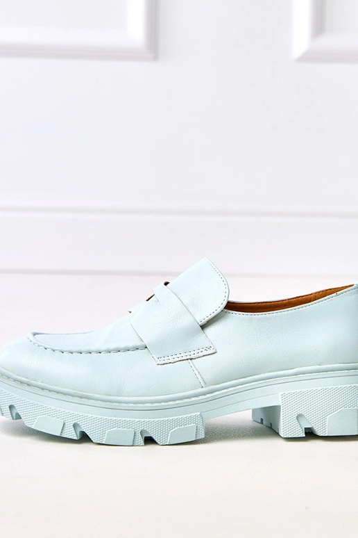 Mocasines azules de cuero sintético...