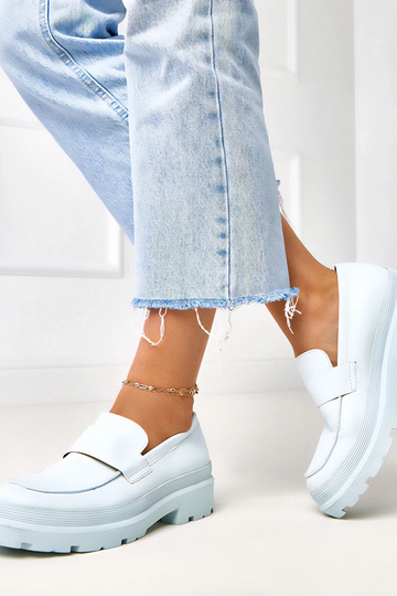 Mocasines azules de cuero... 2