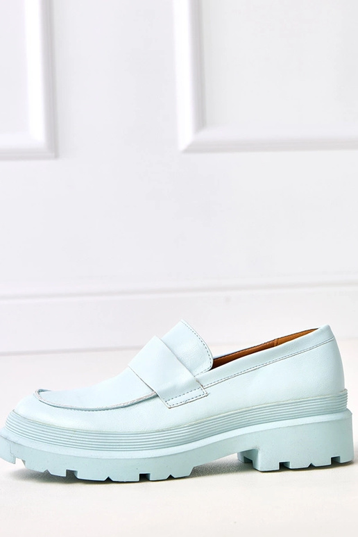 Mocasines azules de cuero sintético...