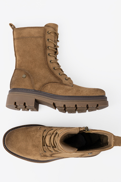 modelo clásico de gamuza botas altas de montar A odcieniu brązu