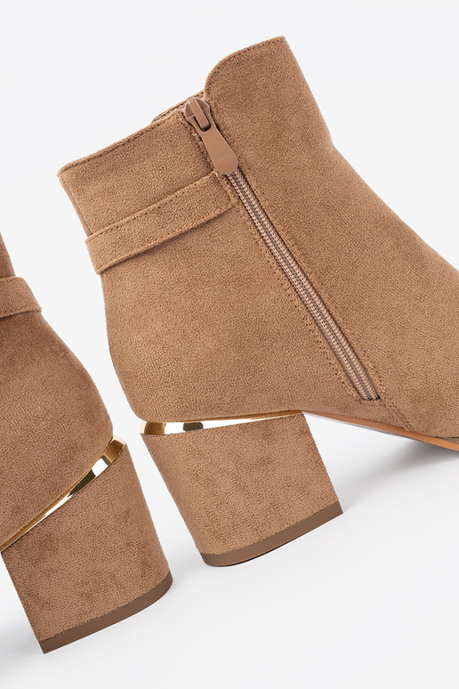 Elegante zapatos A odcieniu brillantementemarrónm ze doradom detalem