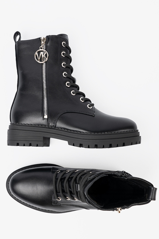 Elegante de color negro botas altas de montar z metaloAym detalem