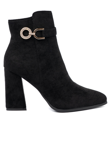 Estilo elegante de color negro zapatos z biżuteryjnym akcentem 2