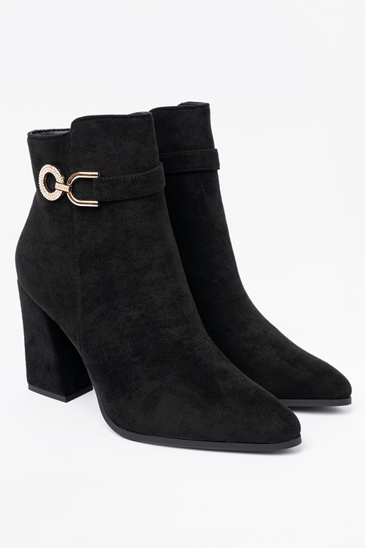 Estilo elegante de color negro zapatos z biżuteryjnym akcentem