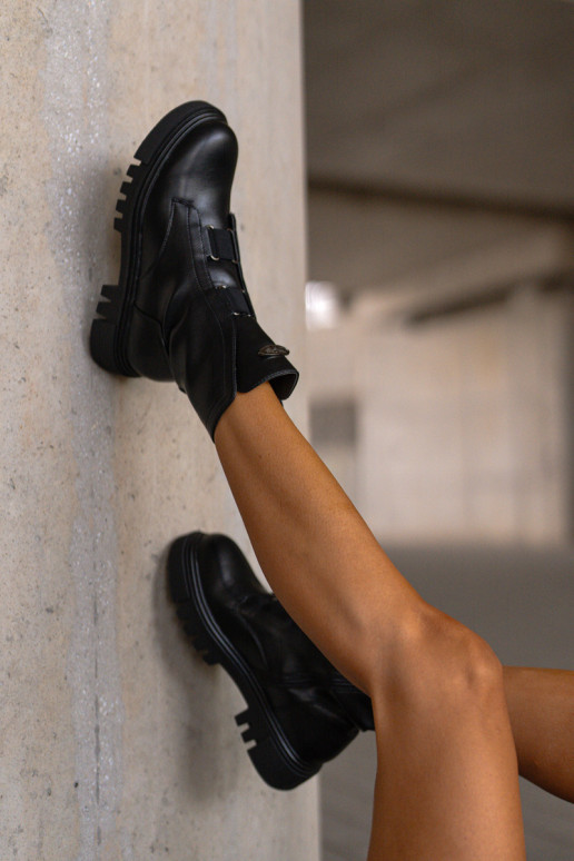 calentamiento botines de trabajo Femenino Al castillo Eko Piel de color negro Tiene queilyra