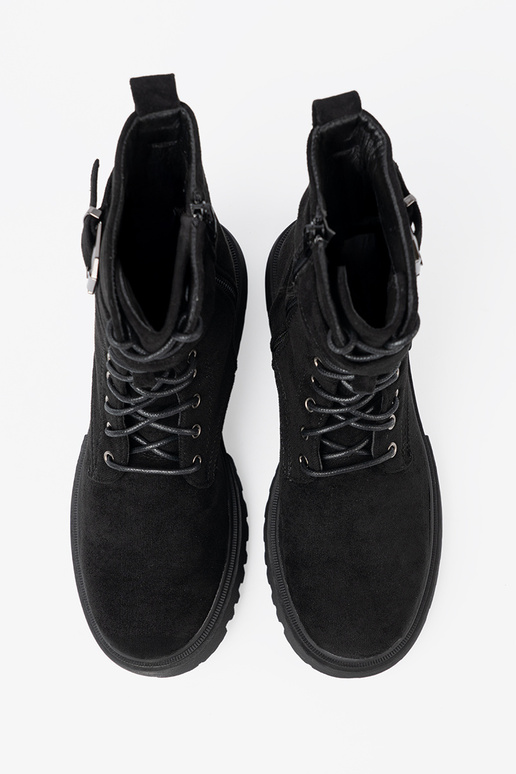 de color negro botas altas de montar con hebillas i cordonesm