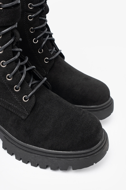 de color negro botas altas de montar con hebillas i cordonesm