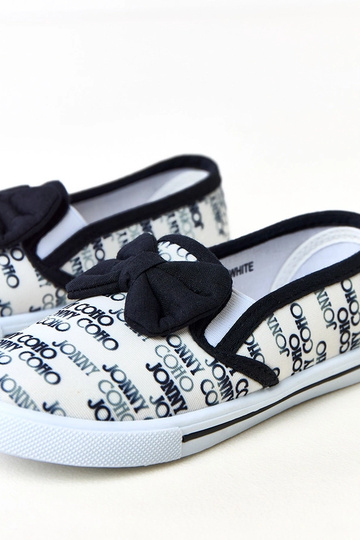 Zapatillas blancas infantiles con lazo Missi 2