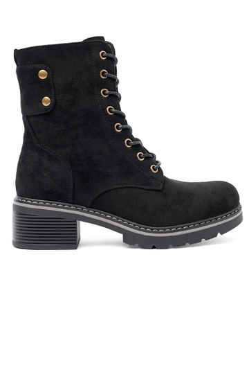 de color negro atado para arriba botas altas de montar z grubą podeszAą 2