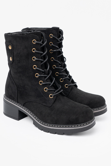 de color negro atado para arriba botas altas de montar z grubą podeszAą