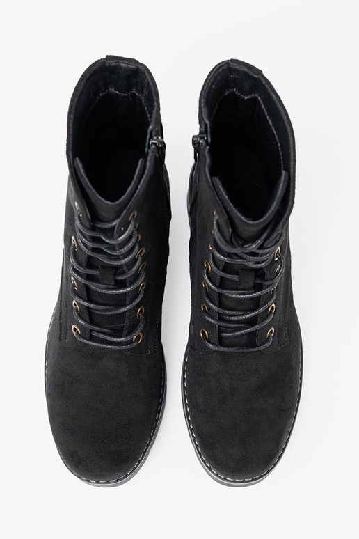 de color negro atado para arriba botas altas de montar z grubą podeszAą