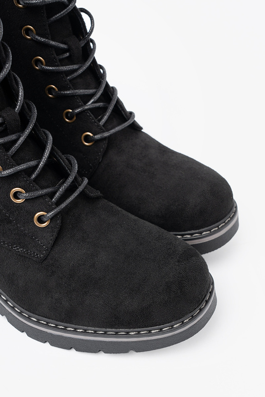 de color negro atado para arriba botas altas de montar z grubą podeszAą