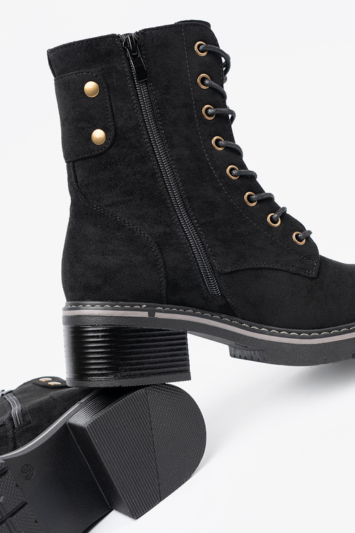 de color negro atado para arriba botas altas de montar z grubą podeszAą