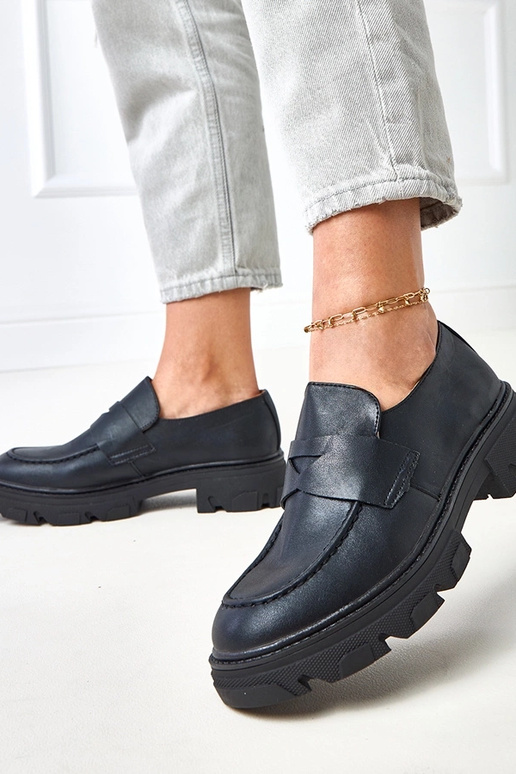 Mocasines negros mate para mujeres Kirna Mocasines negros mate para mujeres Kirna