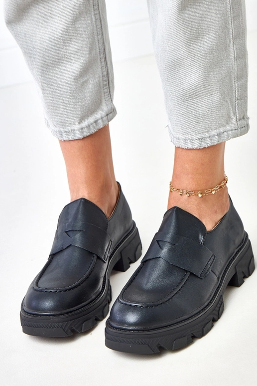 Mocasines negros mate para mujeres Kirna Mocasines negros mate para mujeres Kirna